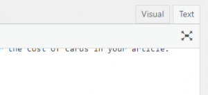 Text option on WordPress.
