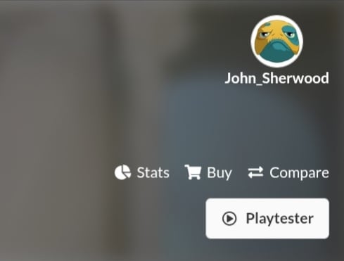 A screenshot of the playtester button on the deck page.