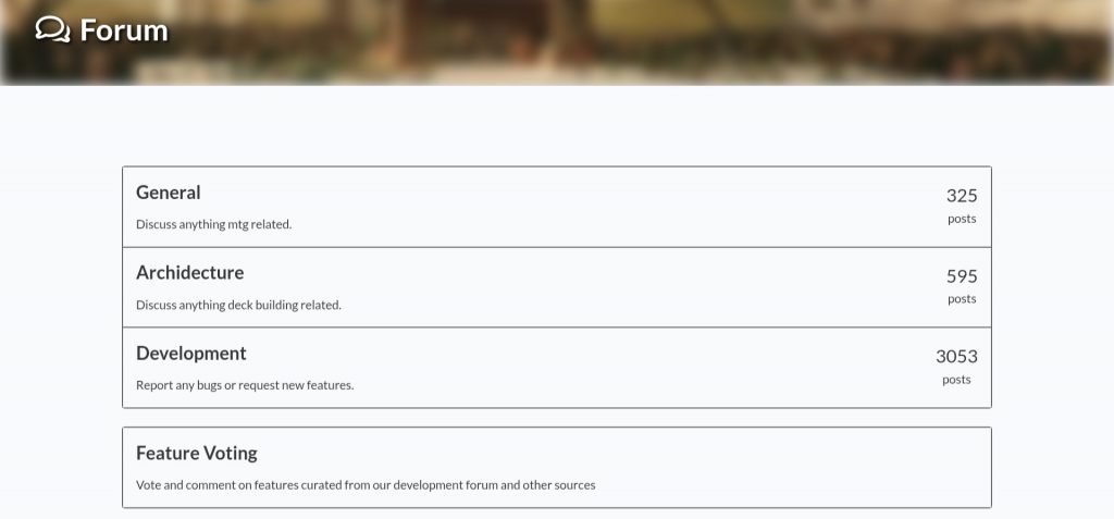 A screenshot of the Archidekt forum.