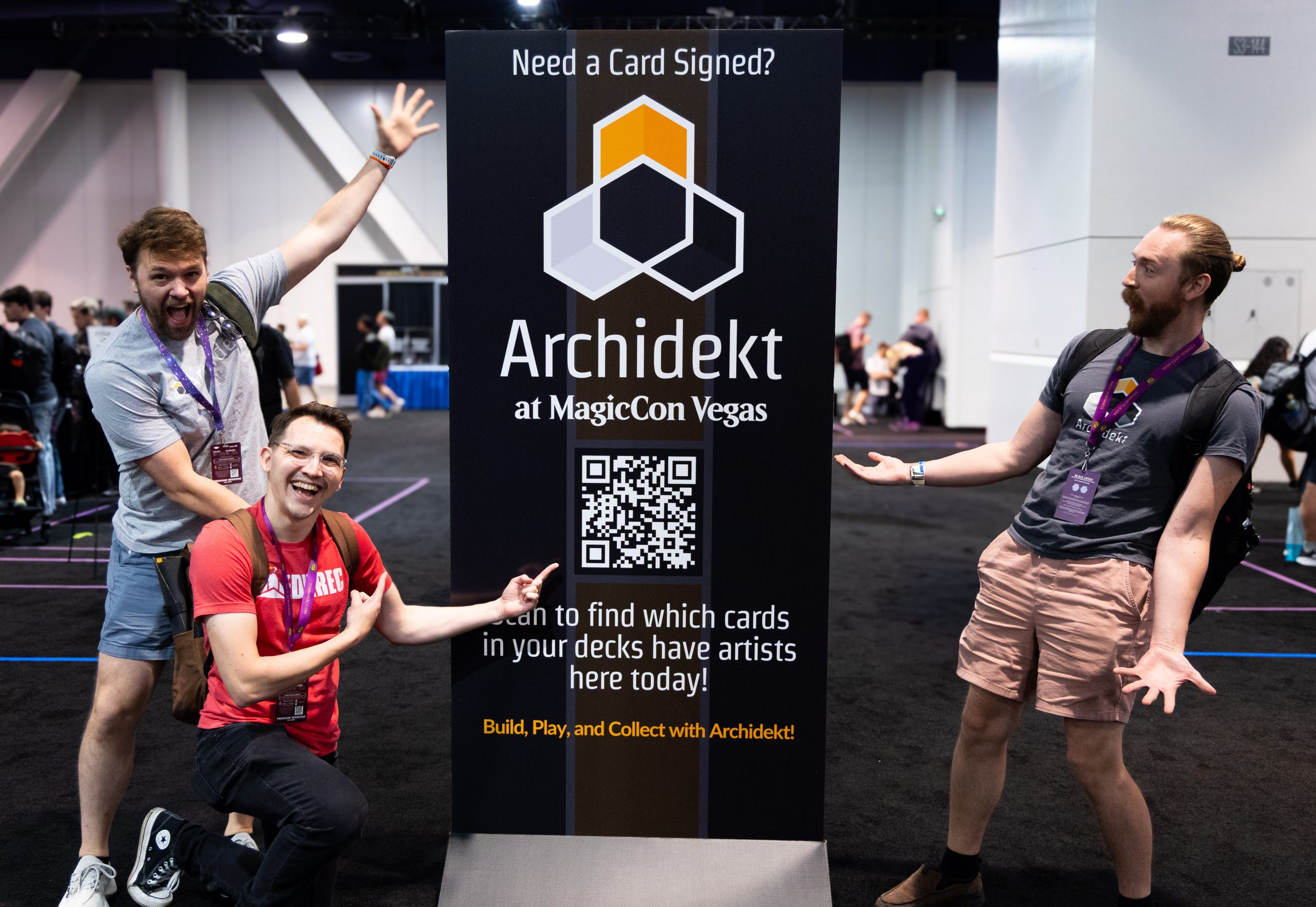 Archidekt team with banner at Art of Magic MagicCon Vegas 2025