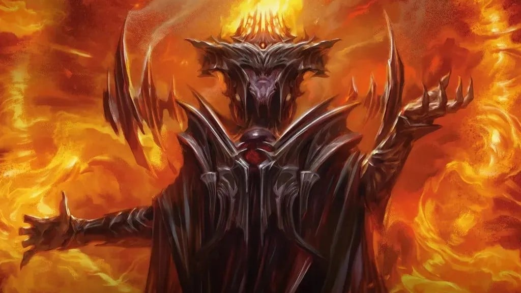 sauron the dark lord mtg card EDH Deck | LOTR Orc Tribal Commander Deck Whenever an Army you control deals combat damage to a player Peer Into the of
