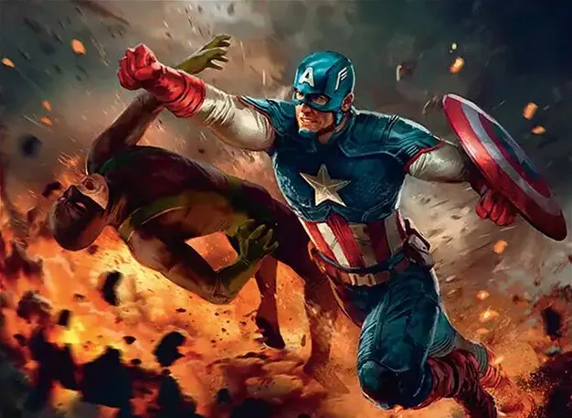 Background image for Building Hero Typal with Captain America, Super-Soldier